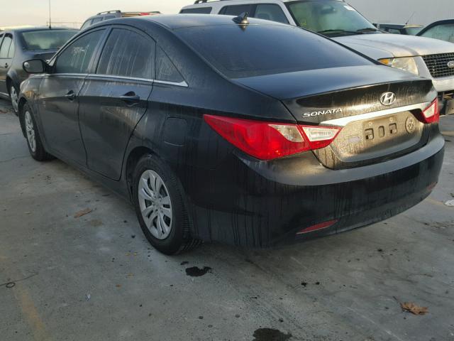 5NPEB4AC9BH003727 - 2011 HYUNDAI SONATA GLS BLACK photo 3