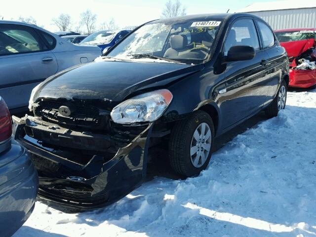 KMHCM36C78U069983 - 2008 HYUNDAI ACCENT GS BLACK photo 2