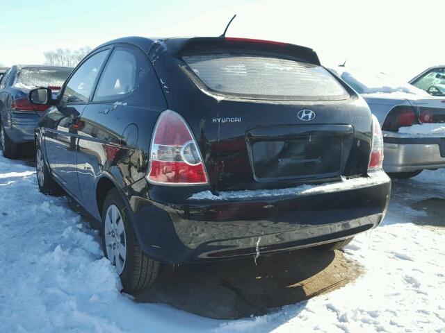 KMHCM36C78U069983 - 2008 HYUNDAI ACCENT GS BLACK photo 3