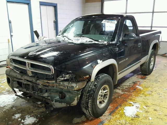 1B7GG26X5XS299705 - 1999 DODGE DAKOTA BLACK photo 2