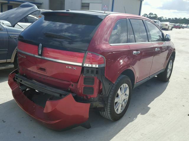 2LMDU68C69BJ11462 - 2009 LINCOLN MKX RED photo 4