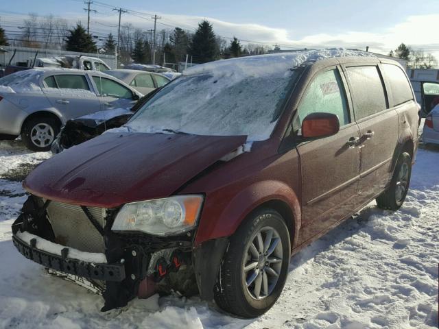 2C4RDGBG9GR147481 - 2016 DODGE GRAND CARA BURGUNDY photo 2