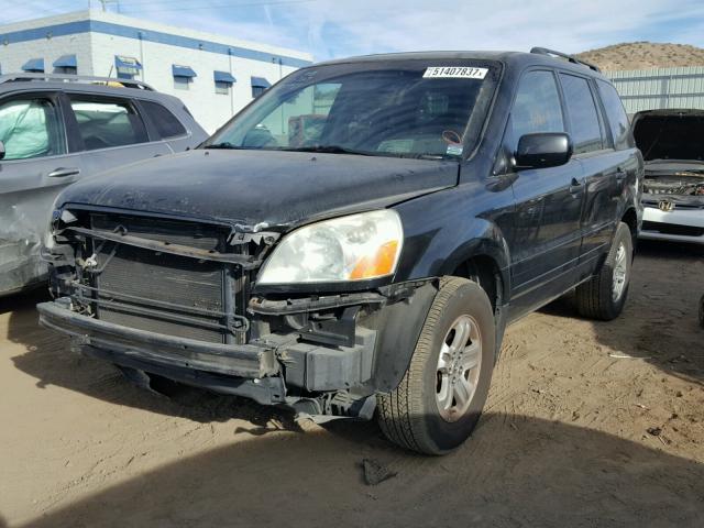 2HKYF18685H517623 - 2005 HONDA PILOT EXL BLACK photo 2