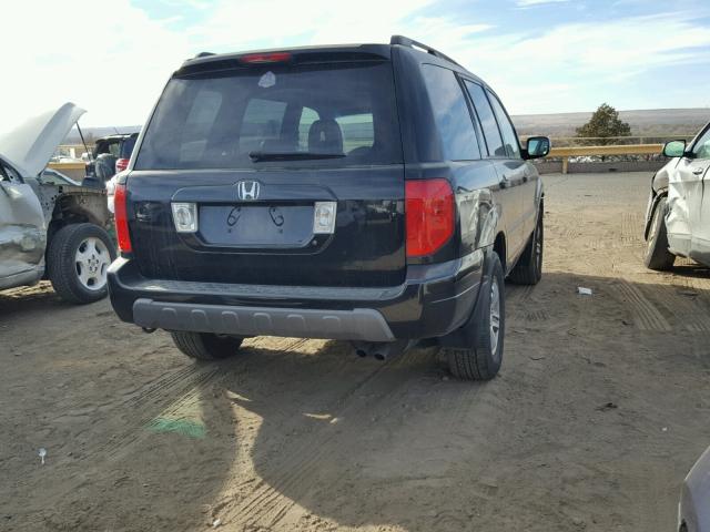 2HKYF18685H517623 - 2005 HONDA PILOT EXL BLACK photo 4