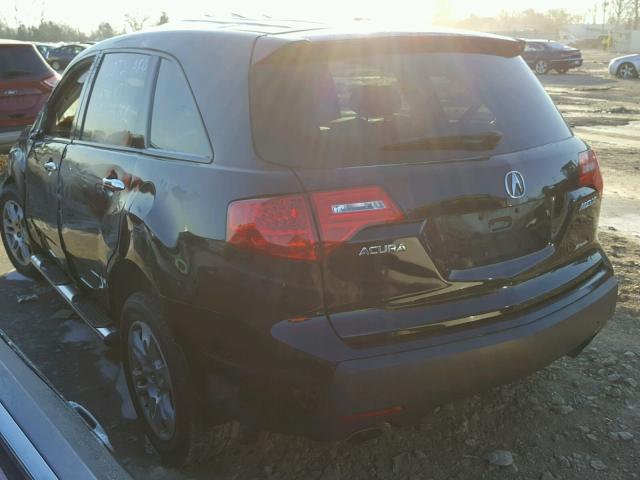 2HNYD28278H549043 - 2008 ACURA MDX BLACK photo 3