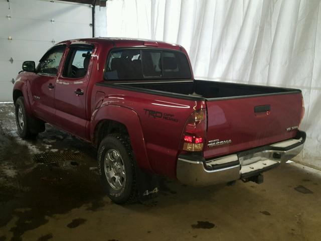 5TELU42N35Z139600 - 2005 TOYOTA TACOMA DOU MAROON photo 3