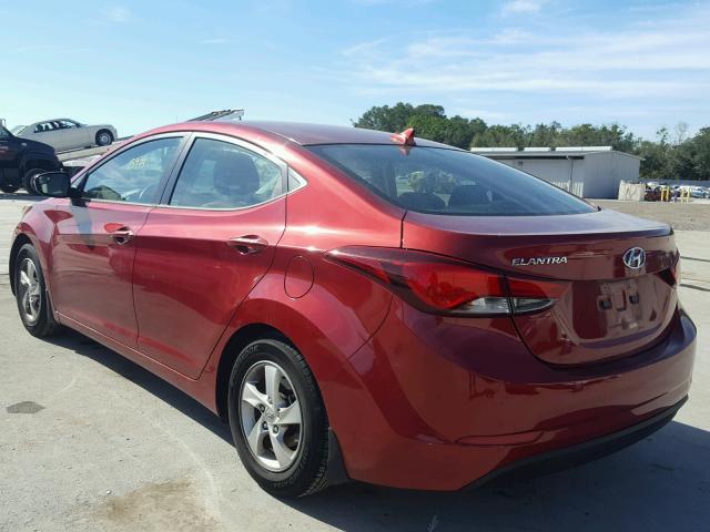 5NPDH4AE5EH535198 - 2014 HYUNDAI ELANTRA SE RED photo 3