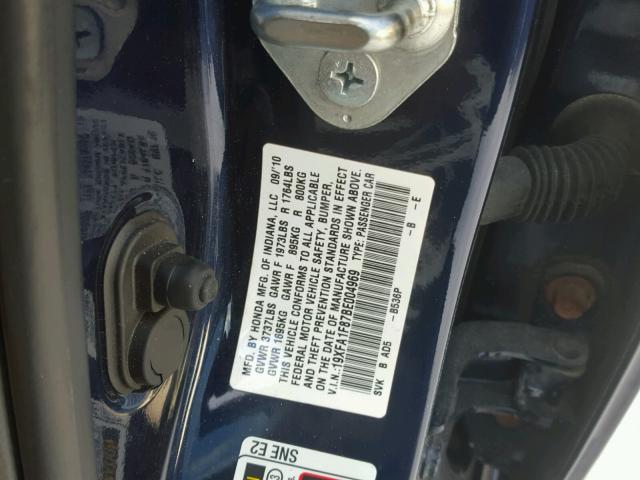 19XFA1F87BE004969 - 2011 HONDA CIVIC EX Mavi foto 10