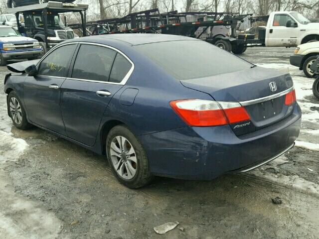 1HGCR2F35EA195936 - 2014 HONDA ACCORD LX BLUE photo 3