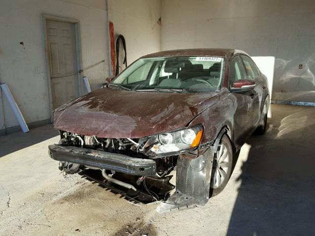 1VWAP7A35DC127846 - 2013 VOLKSWAGEN PASSAT S برغندي صورة 2