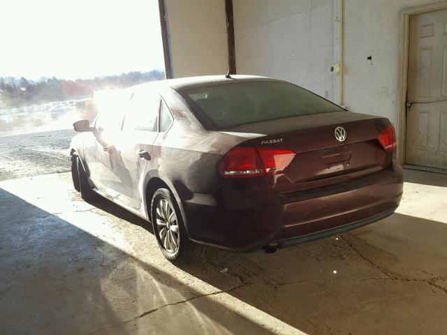 1VWAP7A35DC127846 - 2013 VOLKSWAGEN PASSAT S برغندي صورة 3