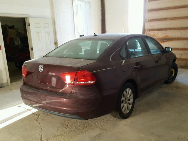1VWAP7A35DC127846 - 2013 VOLKSWAGEN PASSAT S برغندي صورة 4