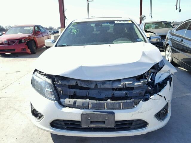 3FAHP0JA9CR301382 - 2012 FORD FUSION SEL WHITE photo 9