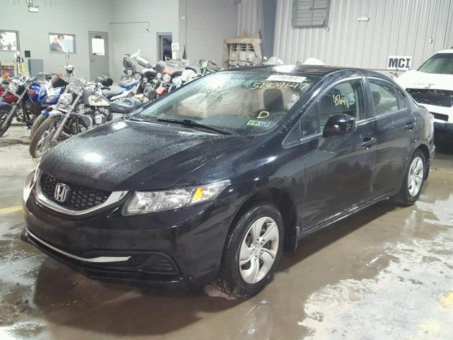 2HGFB2F54DH546144 - 2013 HONDA CIVIC LX BLACK photo 2