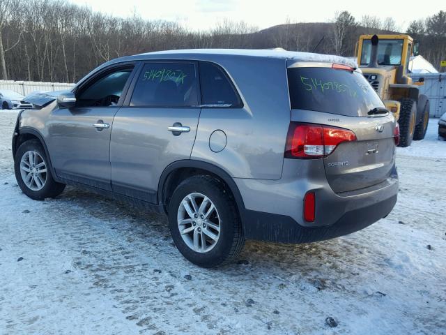 5XYKT3A6XEG533446 - 2014 KIA SORENTO LX GRAY photo 3