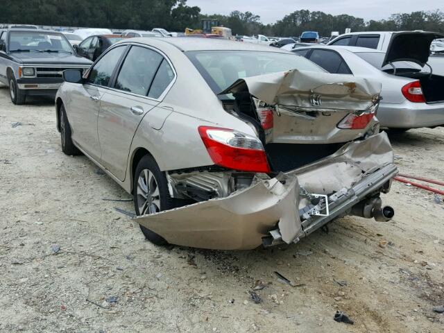 1HGCR2F36EA167823 - 2014 HONDA ACCORD LX GOLD photo 3