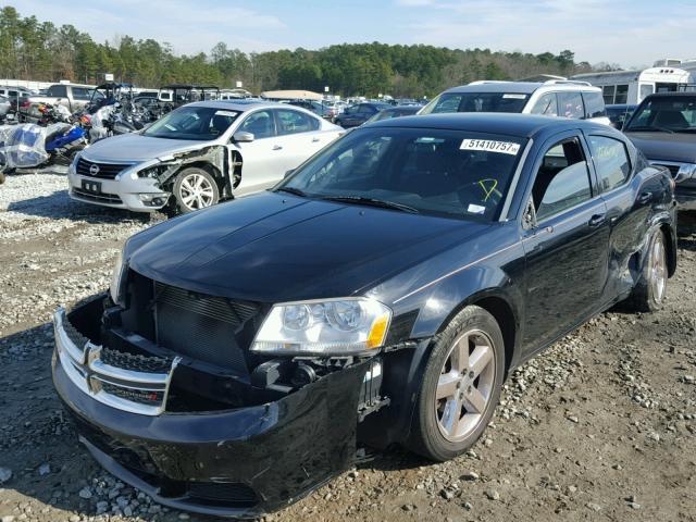 1C3CDZAB2DN564980 - 2013 DODGE AVENGER SE BLACK photo 2