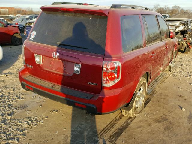 2HKYF18606H519528 - 2006 HONDA PILOT EX RED photo 4