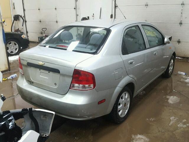 KL1TJ52604B161149 - 2004 CHEVROLET AVEO LS SILVER photo 4