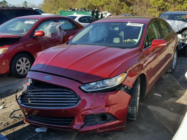 3FA6P0HR0DR367968 - 2013 FORD FUSION SE BURGUNDY photo 2