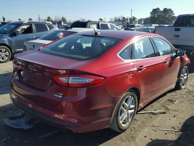 3FA6P0HR0DR367968 - 2013 FORD FUSION SE BURGUNDY photo 4