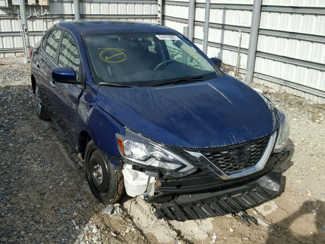 3N1AB7AP6HY329759 - 2017 NISSAN SENTRA S BLUE photo 1