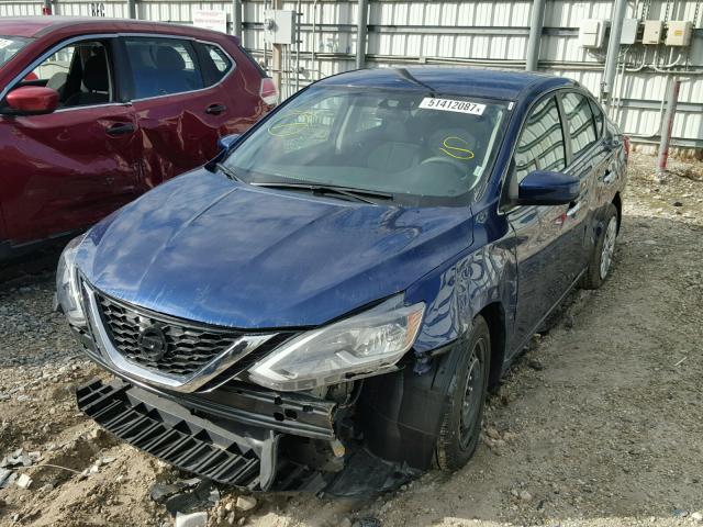 3N1AB7AP6HY329759 - 2017 NISSAN SENTRA S BLUE photo 2