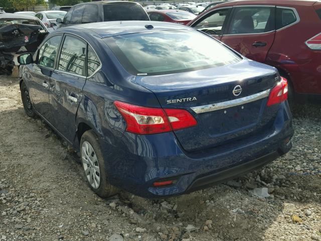 3N1AB7AP6HY329759 - 2017 NISSAN SENTRA S BLUE photo 3