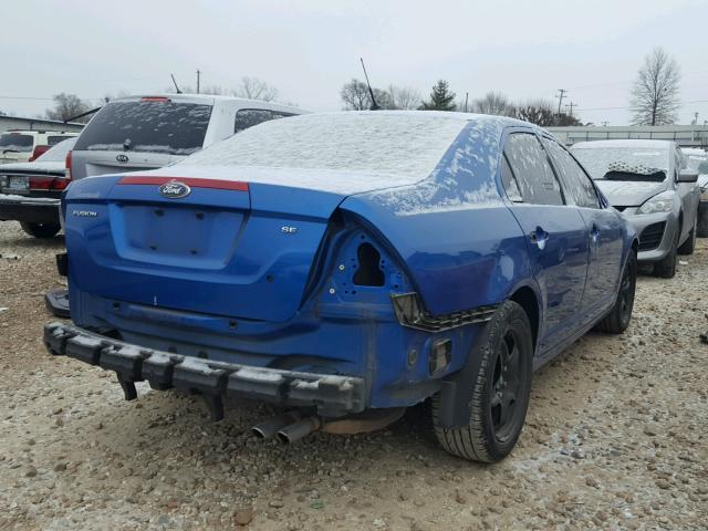 3FAHP0HA4BR115219 - 2011 FORD FUSION SE BLUE photo 4