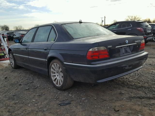 WBAGH83491DP31604 - 2001 BMW 740 IL BLUE photo 3