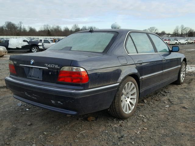 WBAGH83491DP31604 - 2001 BMW 740 IL BLUE photo 4