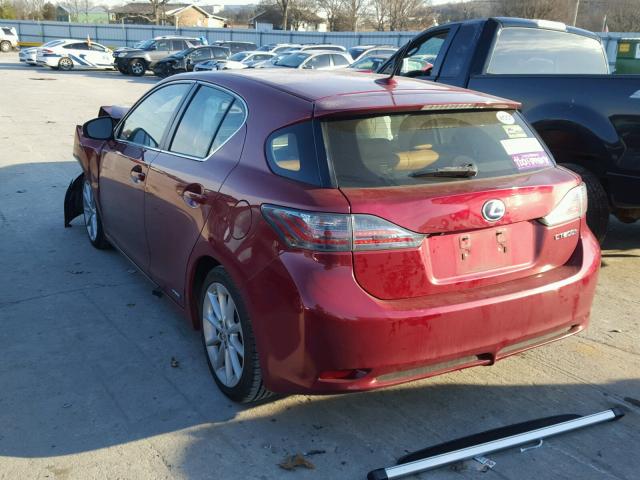 JTHKD5BH5C2108523 - 2012 LEXUS CT 200 MAROON photo 3