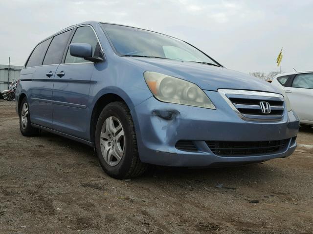 5FNRL38406B001909 - 2006 HONDA ODYSSEY EX BLUE photo 1