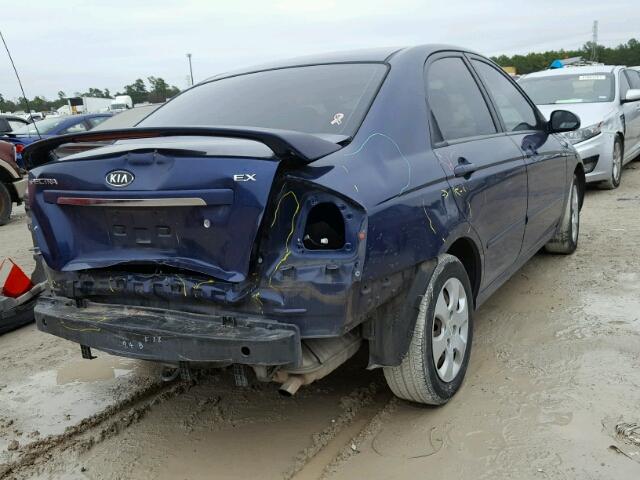 KNAFE221395605771 - 2009 KIA SPECTRA EX BLUE photo 4