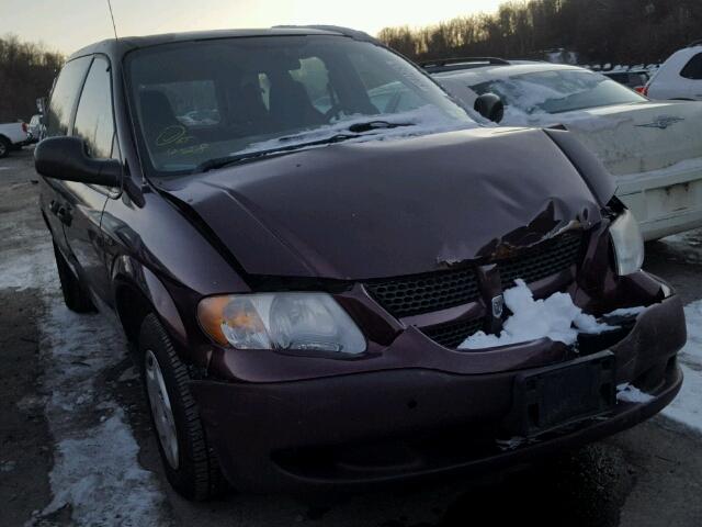 1D4GP25B33B325821 - 2003 DODGE CARAVAN SE BURGUNDY photo 1