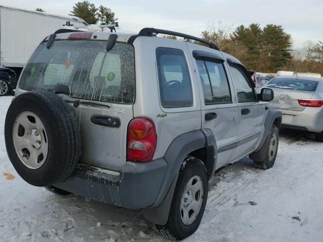 1J4GL48K02W101777 - 2002 JEEP LIBERTY SP SILVER photo 4