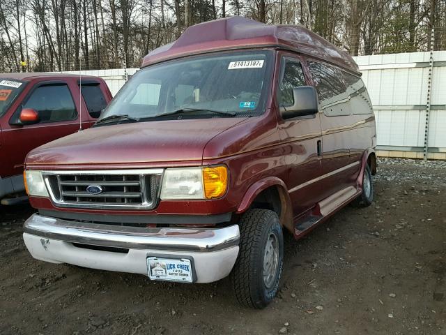 1FMRE11L83HB04356 - 2003 FORD ECONOLINE BURGUNDY photo 2