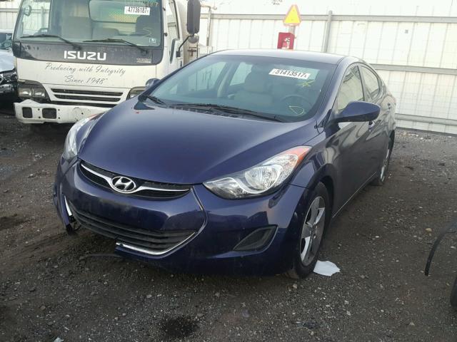 5NPDH4AE7DH333655 - 2013 HYUNDAI ELANTRA GL BLUE photo 2