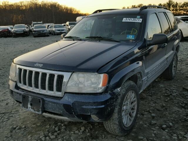 1J8GW58N24C405607 - 2004 JEEP GRAND CHER BLUE photo 2