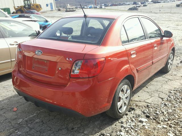 KNADH4A35B6941516 - 2011 KIA RIO BASE ORANGE photo 4