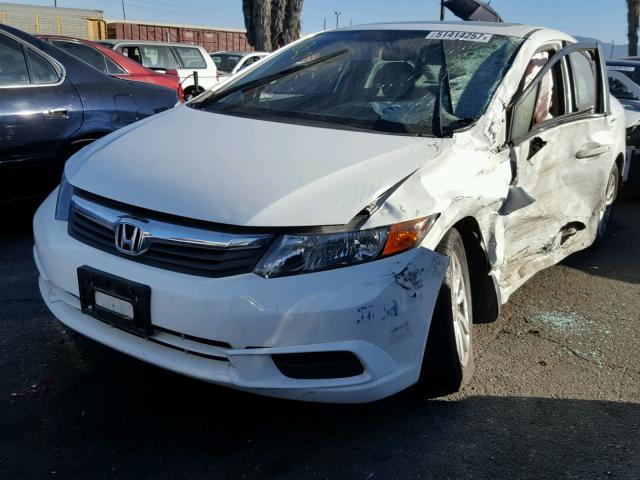 19XFB2F83CE385059 - 2012 HONDA CIVIC EX WHITE photo 2