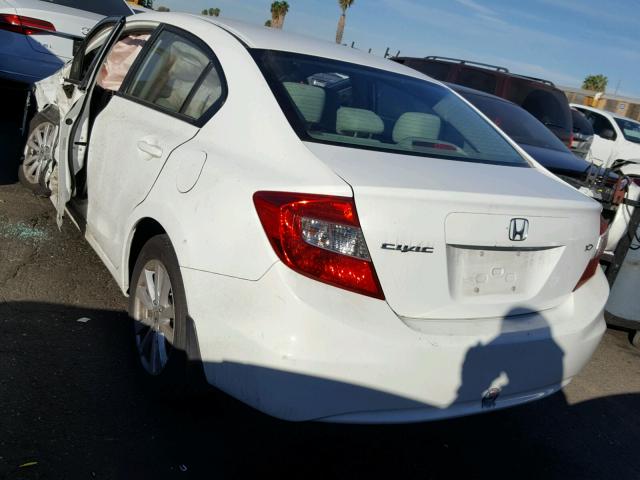 19XFB2F83CE385059 - 2012 HONDA CIVIC EX WHITE photo 3