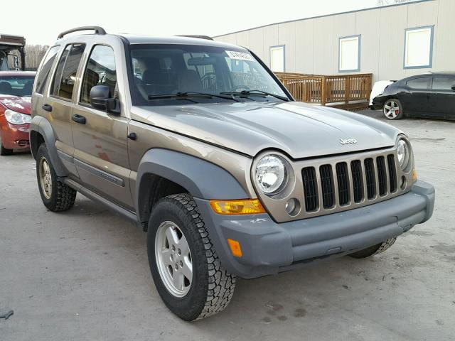 1J4GL48K75W717920 - 2005 JEEP LIBERTY SP TAN photo 1