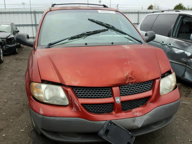 1B4GP25331B130785 - 2001 DODGE CARAVAN SE BURGUNDY photo 9