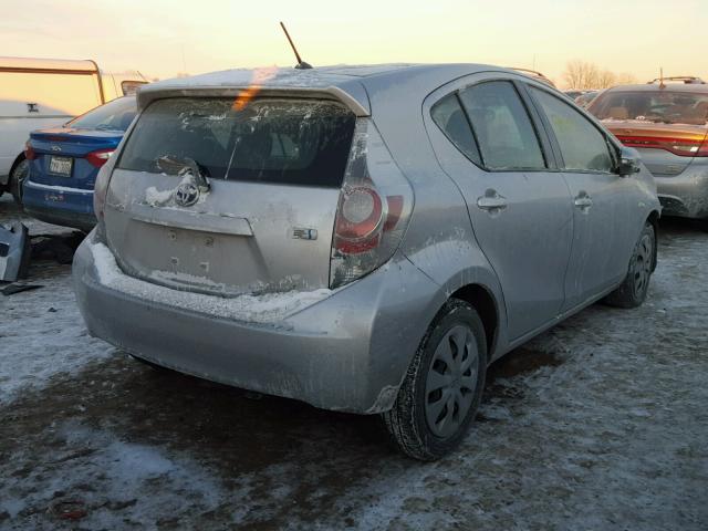 JTDKDTB35E1573127 - 2014 TOYOTA PRIUS C SILVER photo 4