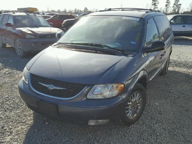 2C8GP64L71R203314 - 2001 CHRYSLER TOWN & COU BLUE photo 2