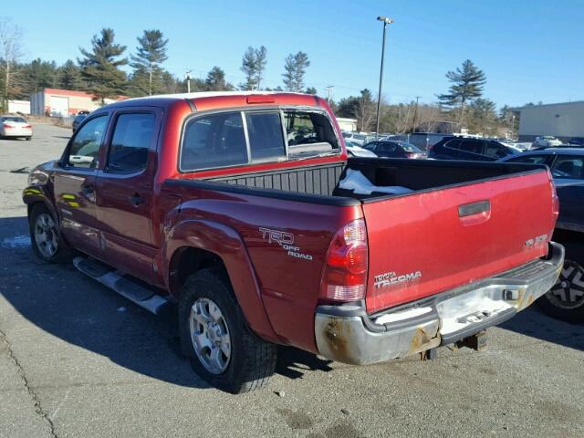 5TELU42N25Z013891 - 2005 TOYOTA TACOMA DOU RED photo 3