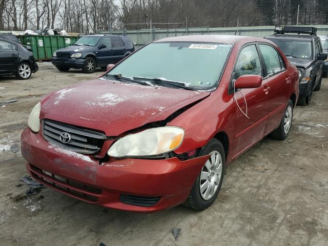 2T1BR32E13C097650 - 2003 TOYOTA COROLLA CE BURGUNDY photo 2