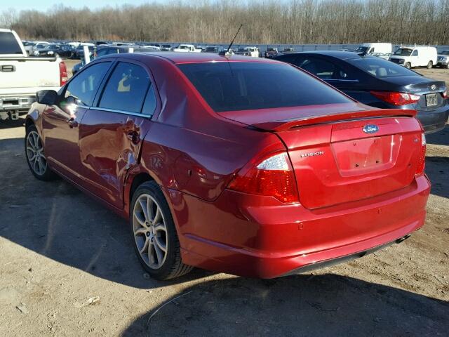 3FAHP0HA5BR271897 - 2011 FORD FUSION SE RED photo 3