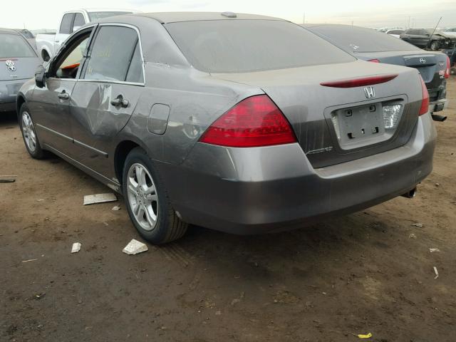 1HGCM56807A102111 - 2007 HONDA ACCORD EX GRAY photo 3